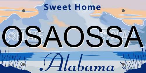 OSAOSSA Alabama License Plate