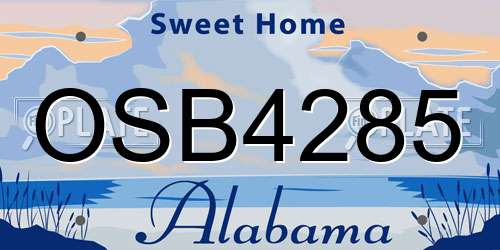 OSB4285 Alabama License Plate