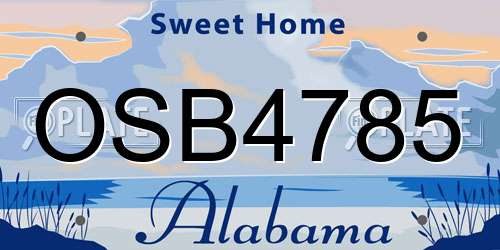 OSB4785 Alabama License Plate