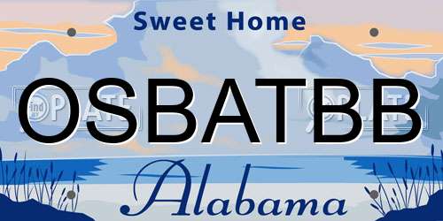 OSBATBB Alabama License Plate