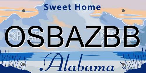 OSBAZBB Alabama License Plate