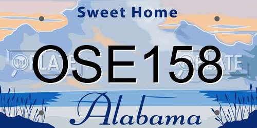 OSE158 Alabama License Plate
