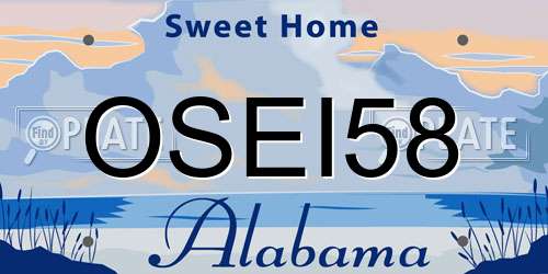 OSEI58 Alabama License Plate