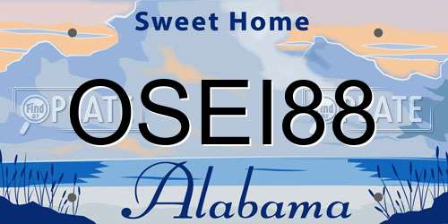OSEI88 Alabama License Plate