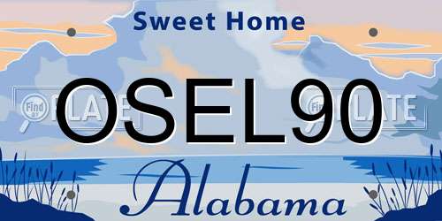 OSEL90 Alabama License Plate