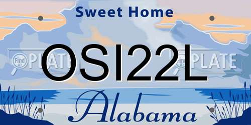 OSI22L Alabama License Plate