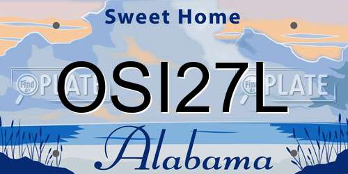 OSI27L Alabama License Plate