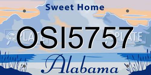 OSI5757 Alabama License Plate