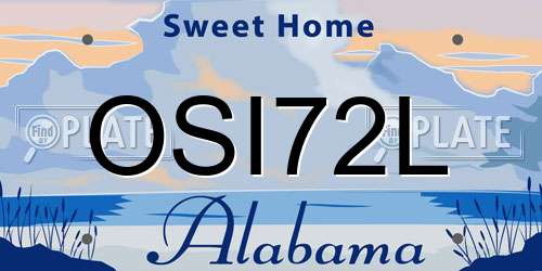 OSI72L Alabama License Plate