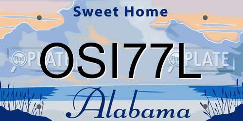 OSI77L Alabama License Plate