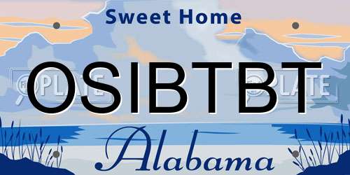 OSIBTBT Alabama License Plate