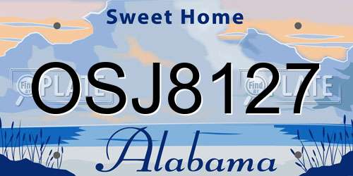 OSJ8127 Alabama License Plate