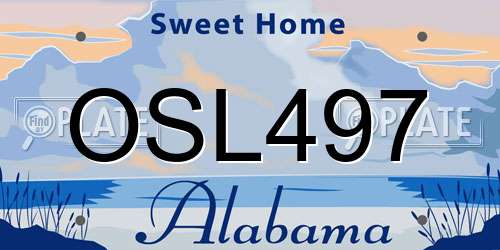 OSL497 Alabama License Plate