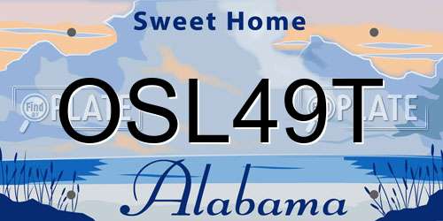 OSL49T Alabama License Plate