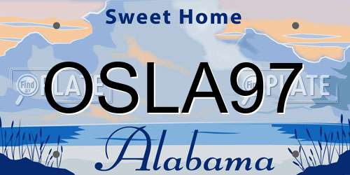 OSLA97 Alabama License Plate