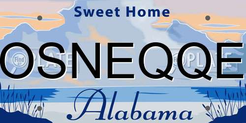 OSNEQQE Alabama License Plate