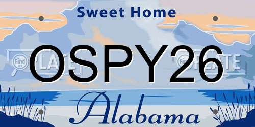 OSPY26 Alabama License Plate