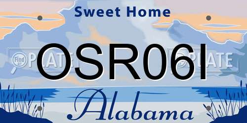 OSR06I Alabama License Plate