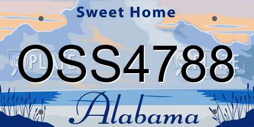 OSS4788 Alabama License Plate