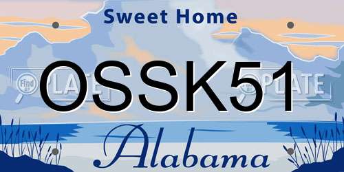 OSSK51 Alabama License Plate