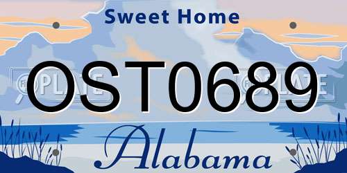 OST0689 Alabama License Plate