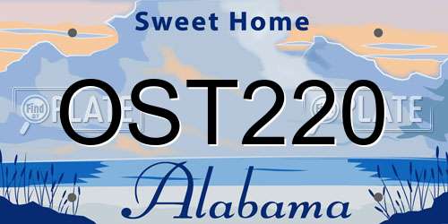 OST220 Alabama License Plate