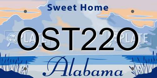 OST22O Alabama License Plate