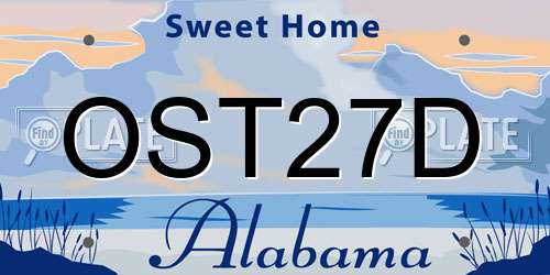 OST27D Alabama License Plate