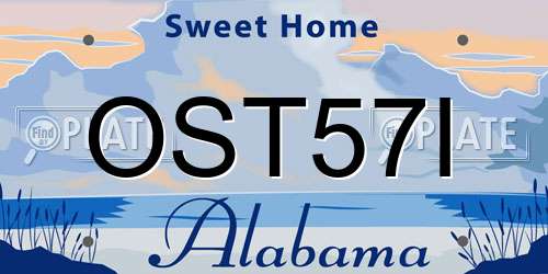 OST57I Alabama License Plate
