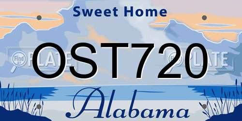 OST720 Alabama License Plate