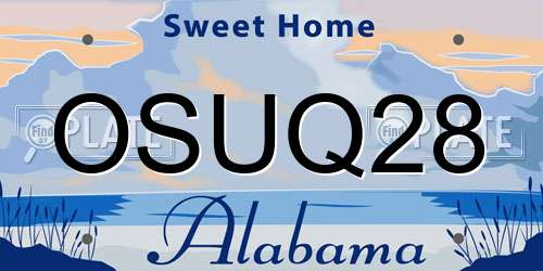OSUQ28 Alabama License Plate