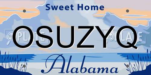 OSUZYQ Alabama License Plate