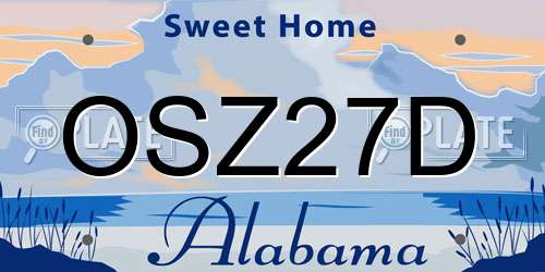 OSZ27D Alabama License Plate