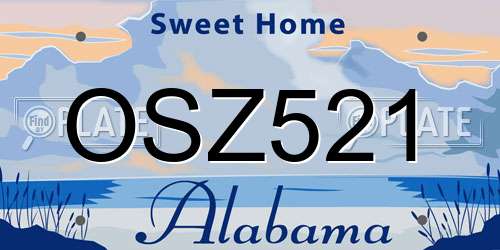 OSZ521 Alabama License Plate