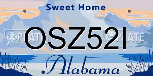 OSZ52I Alabama License Plate