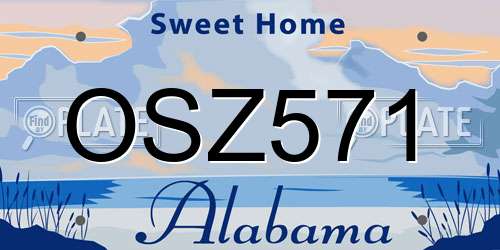 OSZ571 Alabama License Plate