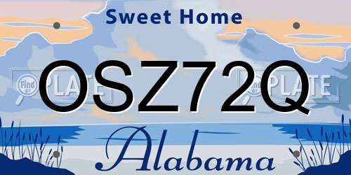 OSZ72Q Alabama License Plate