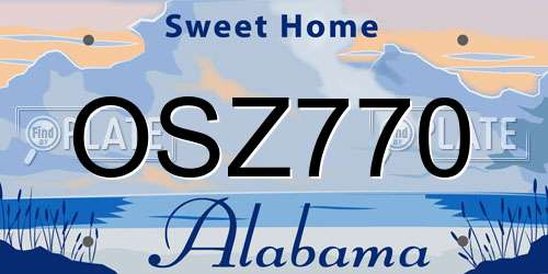 OSZ770 Alabama License Plate