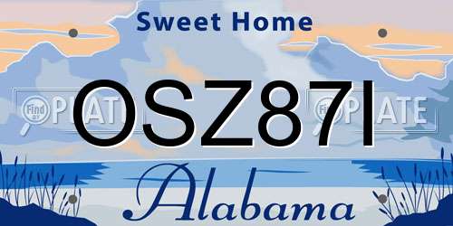 OSZ87I Alabama License Plate