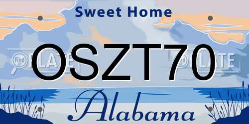 OSZT70 Alabama License Plate