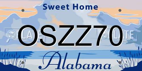 OSZZ70 Alabama License Plate
