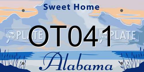 OT041 Alabama License Plate