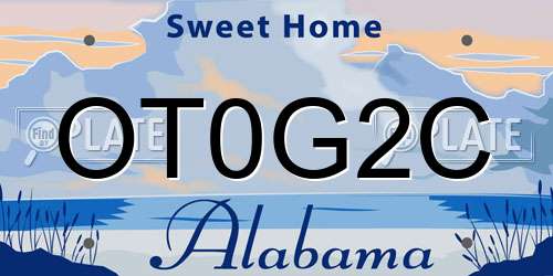 OT0G2C Alabama License Plate