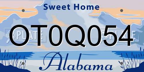 OT0Q054 Alabama License Plate