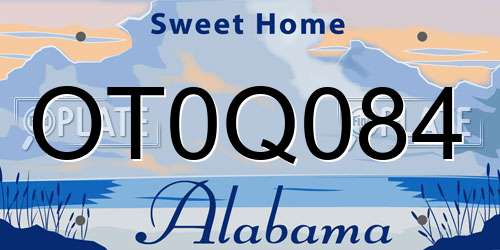 OT0Q084 Alabama License Plate