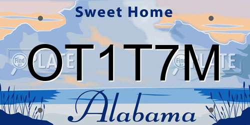 OT1T7M Alabama License Plate