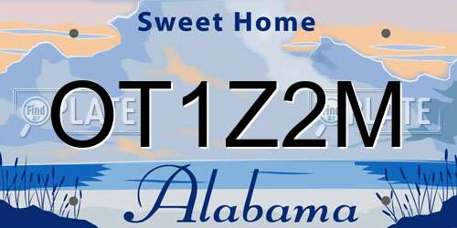 OT1Z2M Alabama License Plate