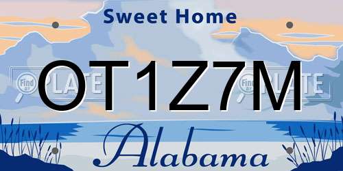 OT1Z7M Alabama License Plate