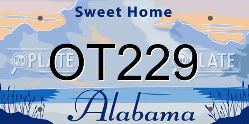 OT229 Alabama License Plate