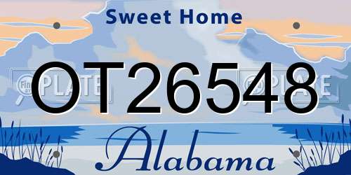 OT26548 Alabama License Plate